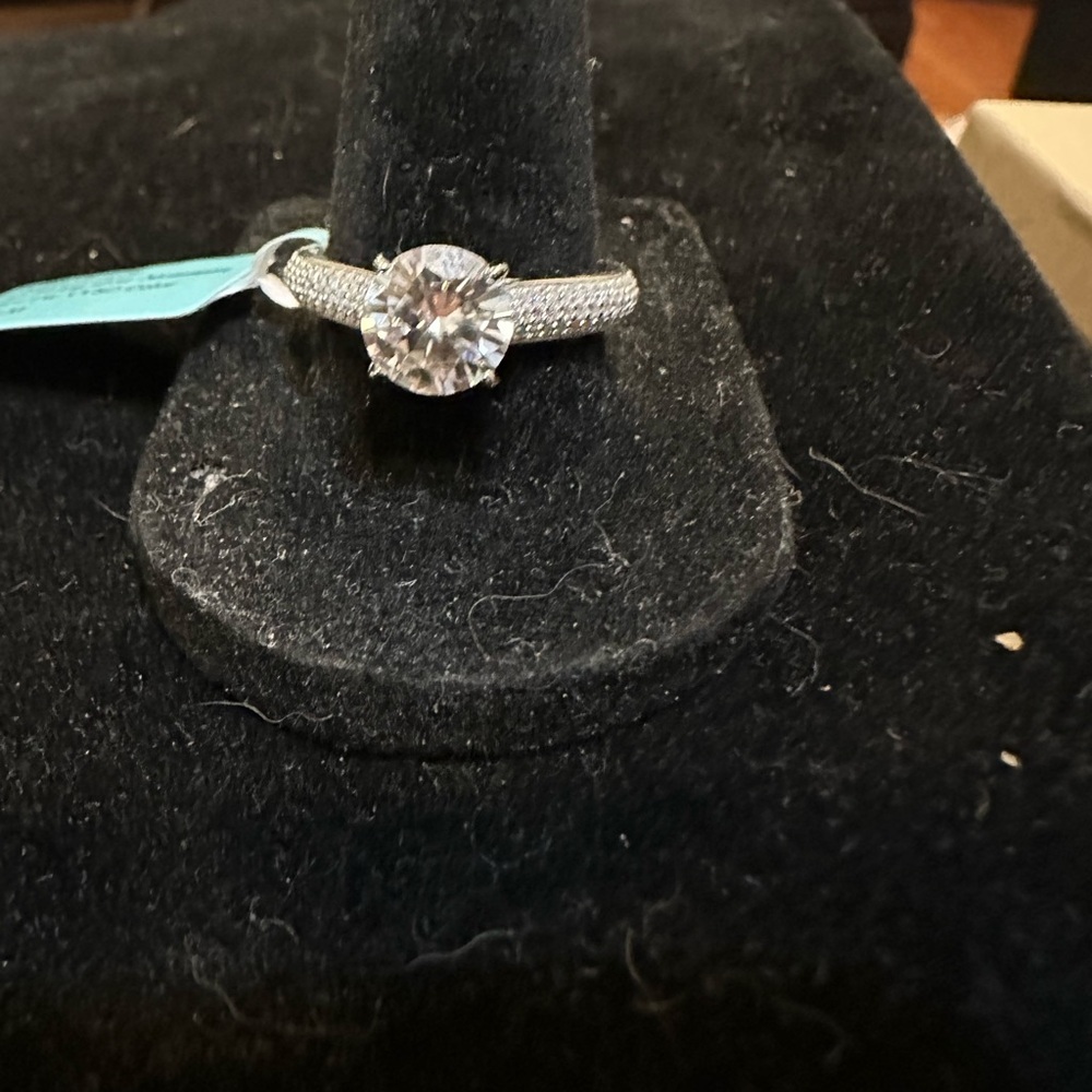 Moissanite Engagement Ring 4.25 CTW Solitaire Accents Size 9.5